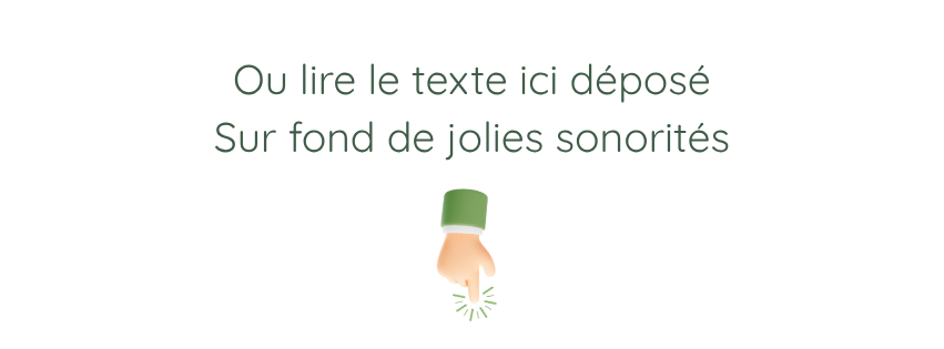 Texte invitation à écouter une musique douce avec une main pointant un index vers le bas